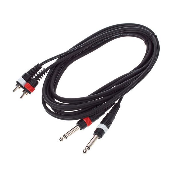 Audio-Kabel 3m 2x 6,3 mm Klinke / Cinch Swift Eventverleih